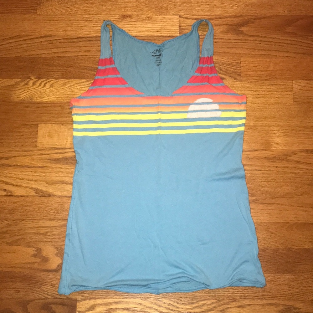 Teal sunset tank top